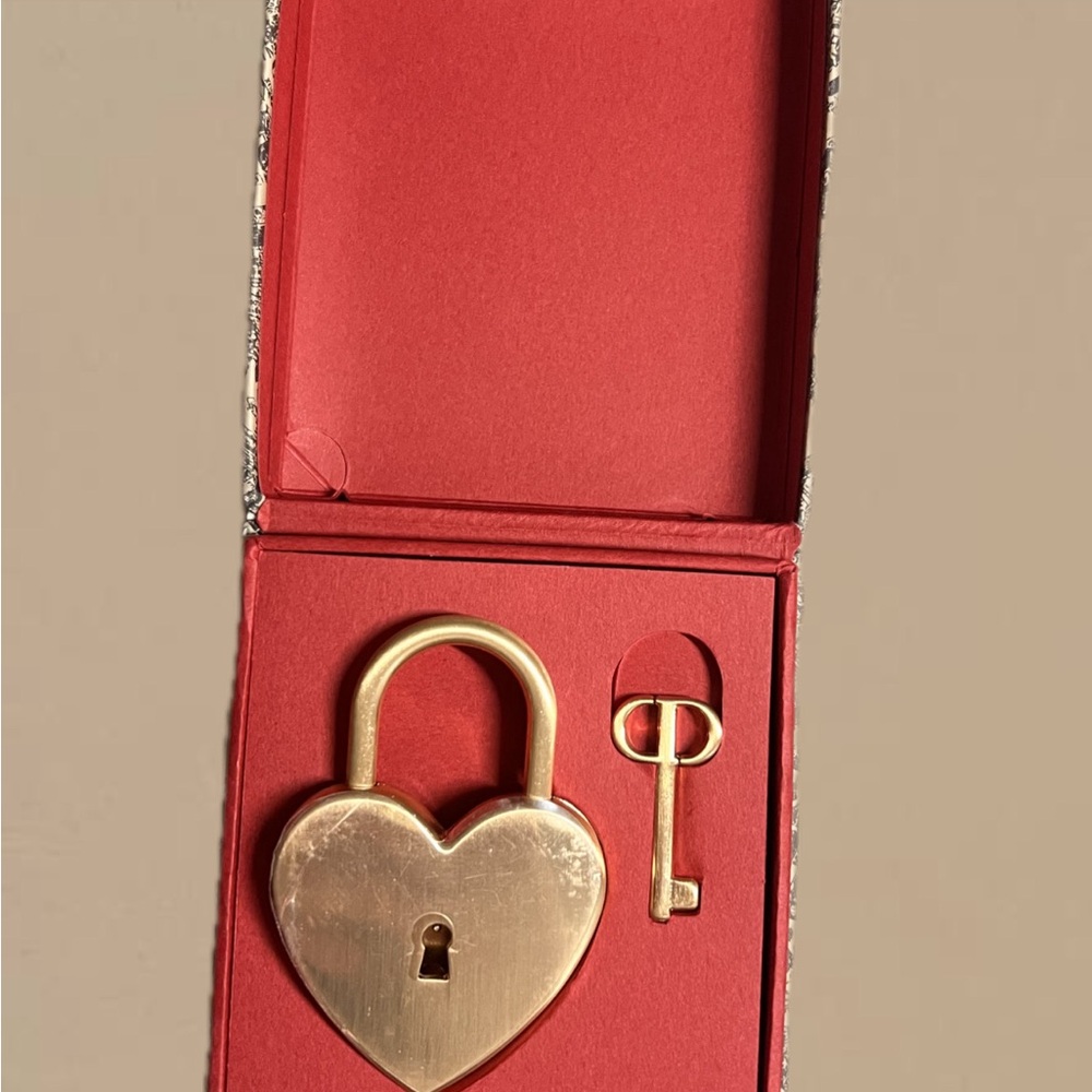 Dior Gold Heart Lock and Key Set - Picture 2 of 4